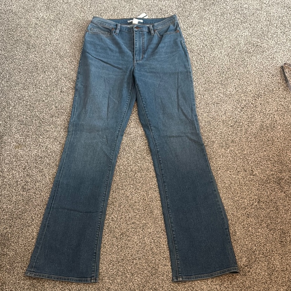 Lands' End Blue Flare Wide Leg Jeans